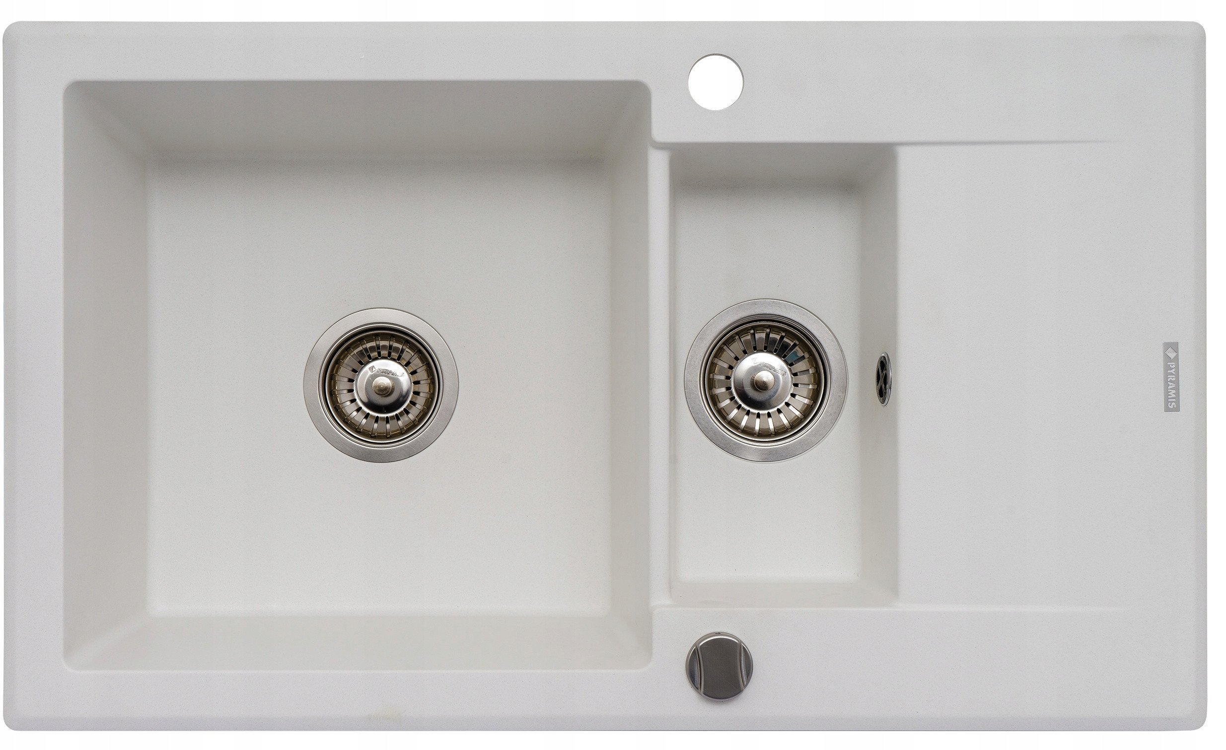 Zlew. KORFU 78x46 1 1/2B 1D biały polarny