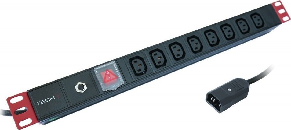 Techly Techly Listwa Zasilająca Rack 1U 8x Gniazdo C13 Kabel C14 do UPS 2m