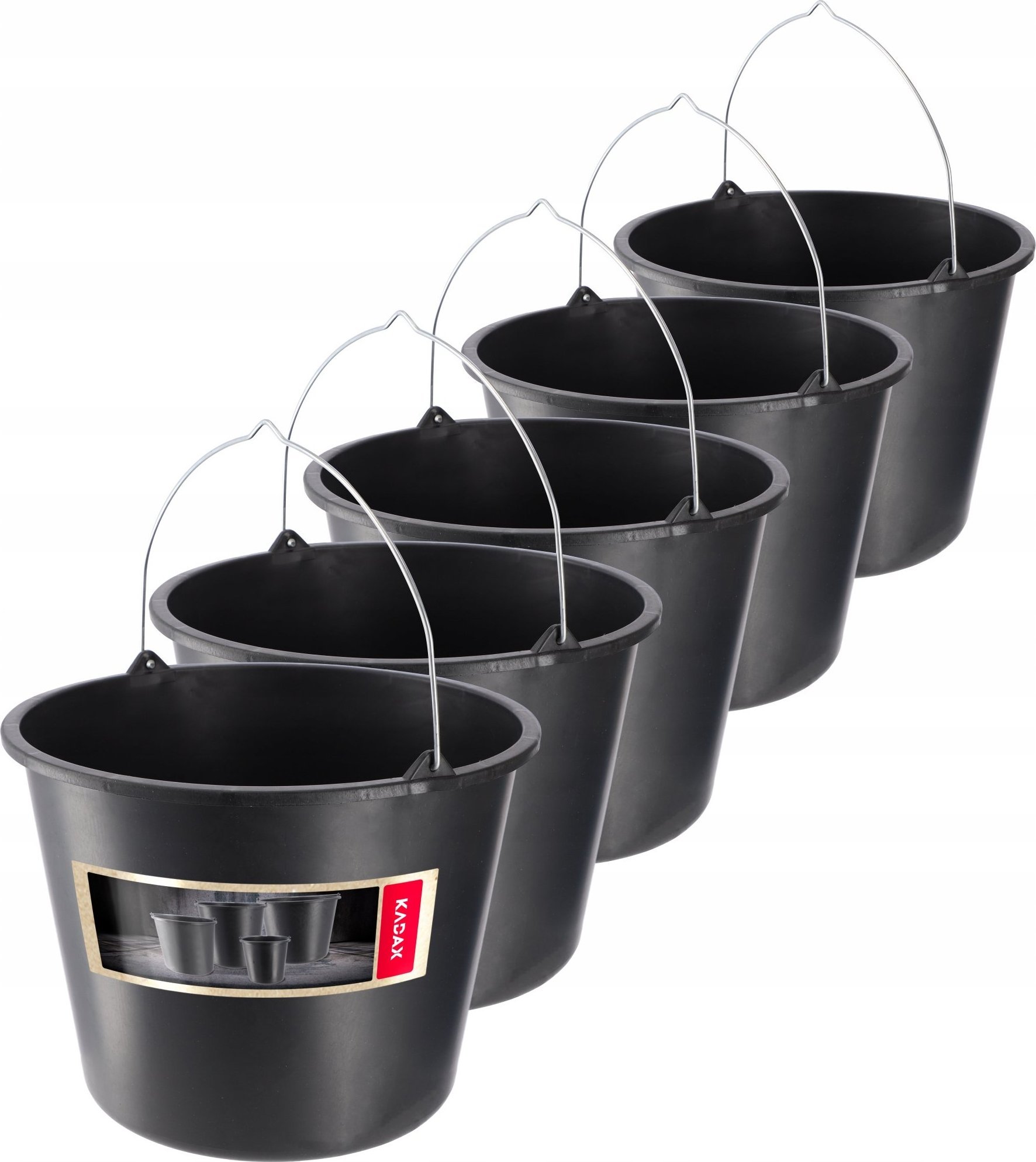 Kadax Wiadro Budowlane Gospodarcze Plastikowe 12L 5szt