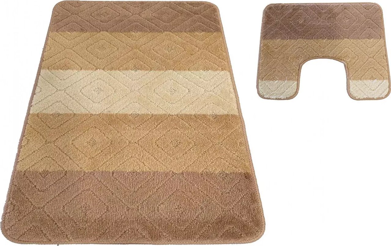 Profeos Beżowe nowoczesne dywaniki łazienkowe - Herion 4X