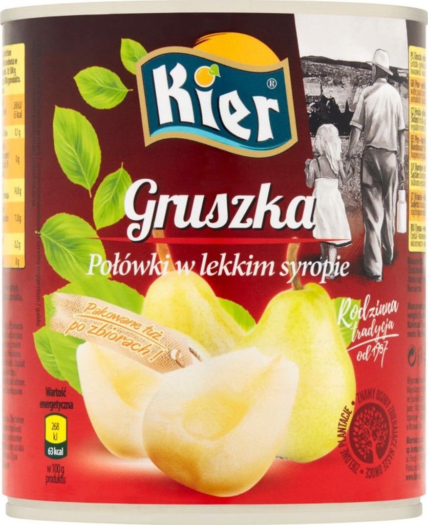 KIER Kier Gruszka połówki w lekkim syropie 840 g