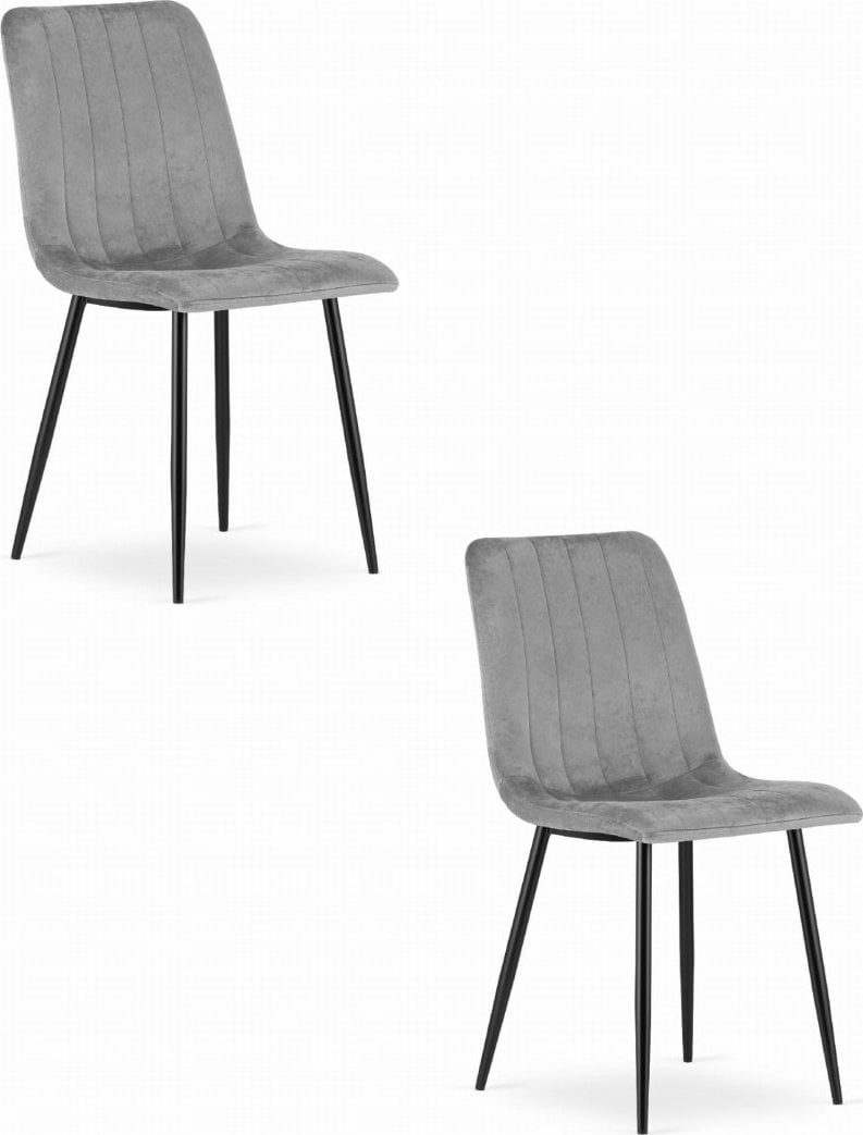 Leobert Krzesło LAVA - jasny szary aksamit x 2