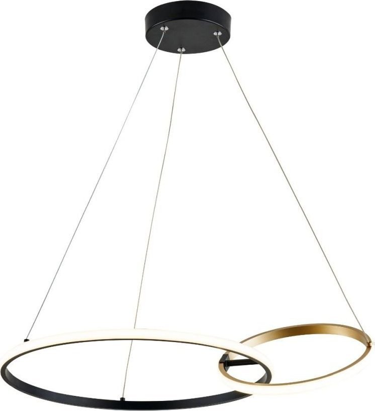 Lampa wisząca Zumaline Zuma Line Rando 20002P-GD lampa wisząca zwis nowoczesna designerska metalowa obręcz ring 2x36W LED 3000K/4000K/6000K czarna/zło