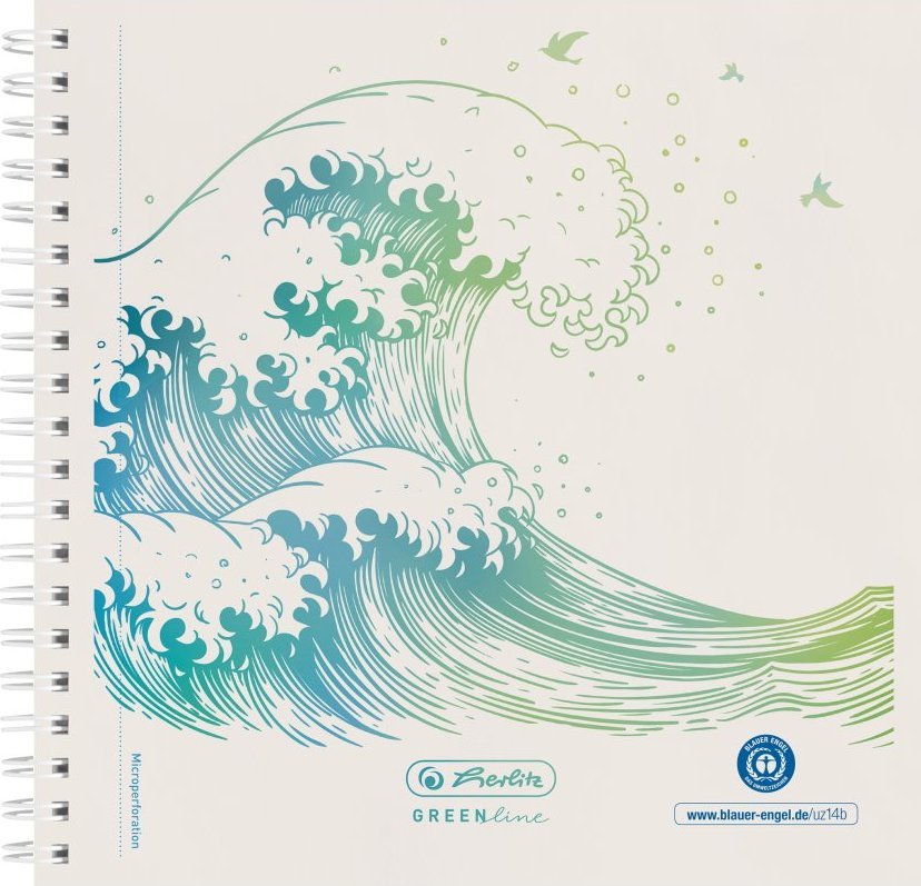 Herlitz Spiralblock 14,8x14,8 100Bl.punktiert GREENline* Well