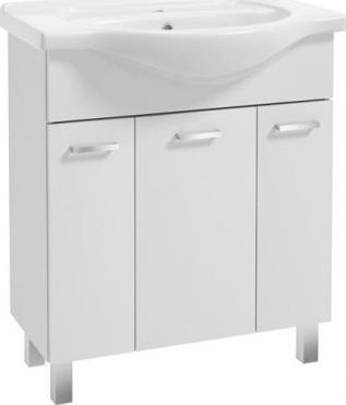 Deftrans Szafka łazienkowa stojąca z umywalką 75 MEA biała