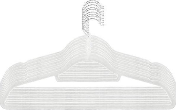Springos Wieszaki welurowe na ubrania 9 szt. zestaw premium biały UNIWERSALNY