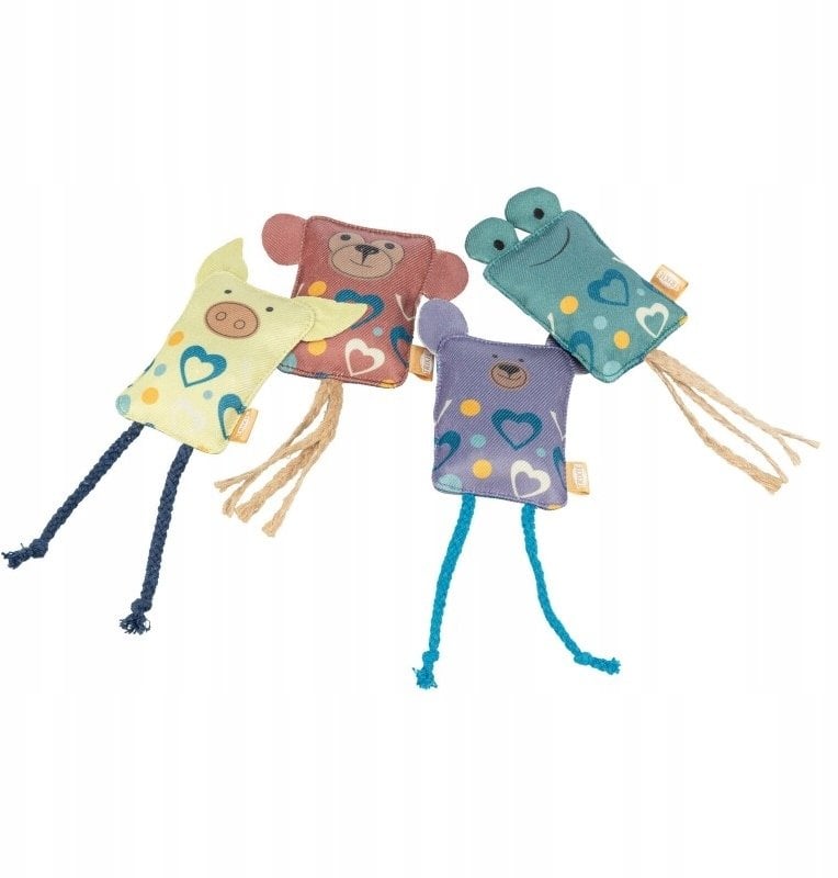 Miś, zabawka, dla kota, materiał, 12 cm, z kocimiętką