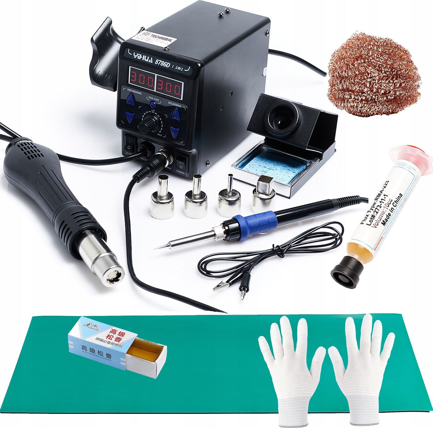 Techrebal MEGA ZESTAW STACJA LUTOWNICZA YIHUA 8786D-I PASTA