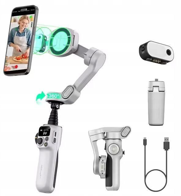 Gimbal 3-os Stabilizator Magsafe Kijek Do Telefonu + Led Aochuan / Smart P2