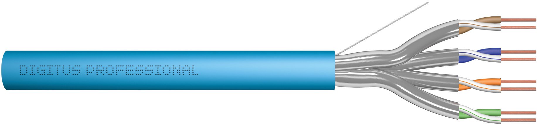 Digitus Kabel instalacyjny CAT 6A, U/FTP, B2ca, AWG 23/1, LSOH, 100m, niebieski, karton