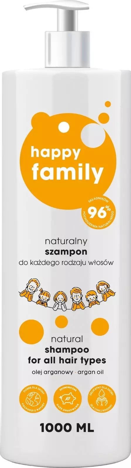 HAPPY FAMILY szampon do każdego rodzaju włosów 1000ml