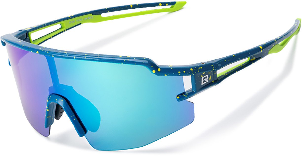 Okulary rowerowe Rockbros polaryzacyjne z ochroną UV i wkładką korekcyjną niebieskie szkła - niebieskie
