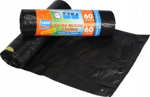 Ravi Worki na śmieci Extra mocne z taśmą 10 sztuk 60 l