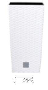 Prosperplast Doniczka RATO SQUARE 225mm biała - DRTS225-S449