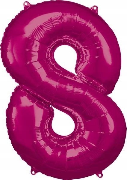 AMSCAN Balon foliowy duża cyfra 8 różowy 57x86cm 9907291