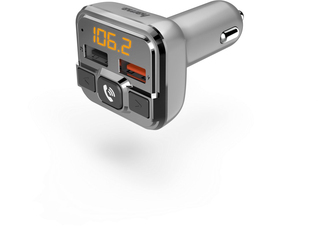 TRANSMITER FM Z BLUETOOTH, FUNKCJĄ ZESTAWU GŁOŚNOMÓWIĄCEGO I ŁADOWARKĄ USB-A 18W