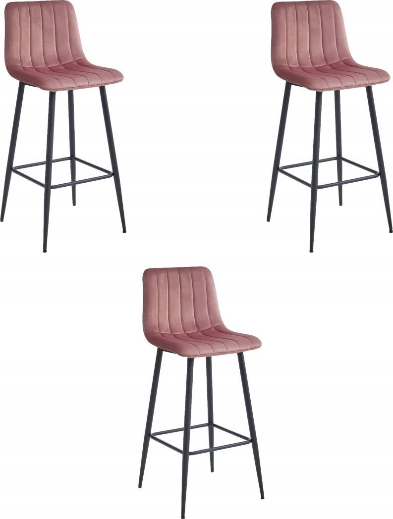 Leobert Hoker POZZA - aksamit ciemny róż / nogi czarne x 3