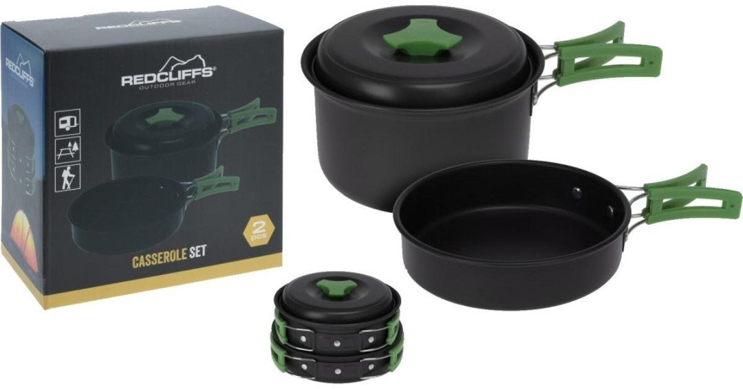 MENAŻKA ZESTAW TURYSTYCZNY GARNEK PATELNIA 2SZT REDCLIFFS
