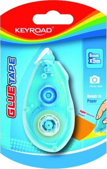 Keyroad Klej w taśmie KEYROAD, permanentny, 8mmx5m, blister