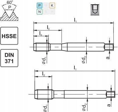 Fanar GWINTOWNIK UNF 3/8-24 DIN-371C R40 (2B) HSSE 800