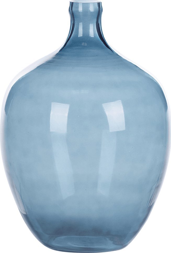 Beliani Wazon na kwiaty szklany 39 cm niebieski ROTI