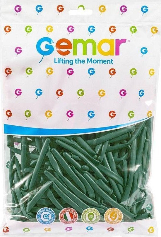Balony rurki włoskie Emerald green 100szt