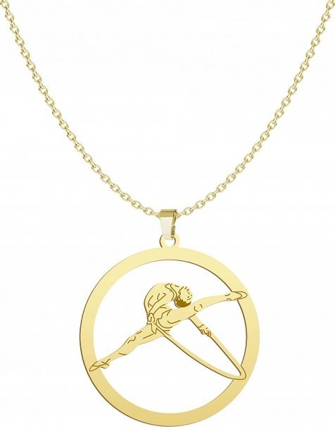 Radziszewska Jewellery Złoty Naszyjnik z Gimnastyką Artystyczną 925 Łańcuszek GRAWER GRATIS