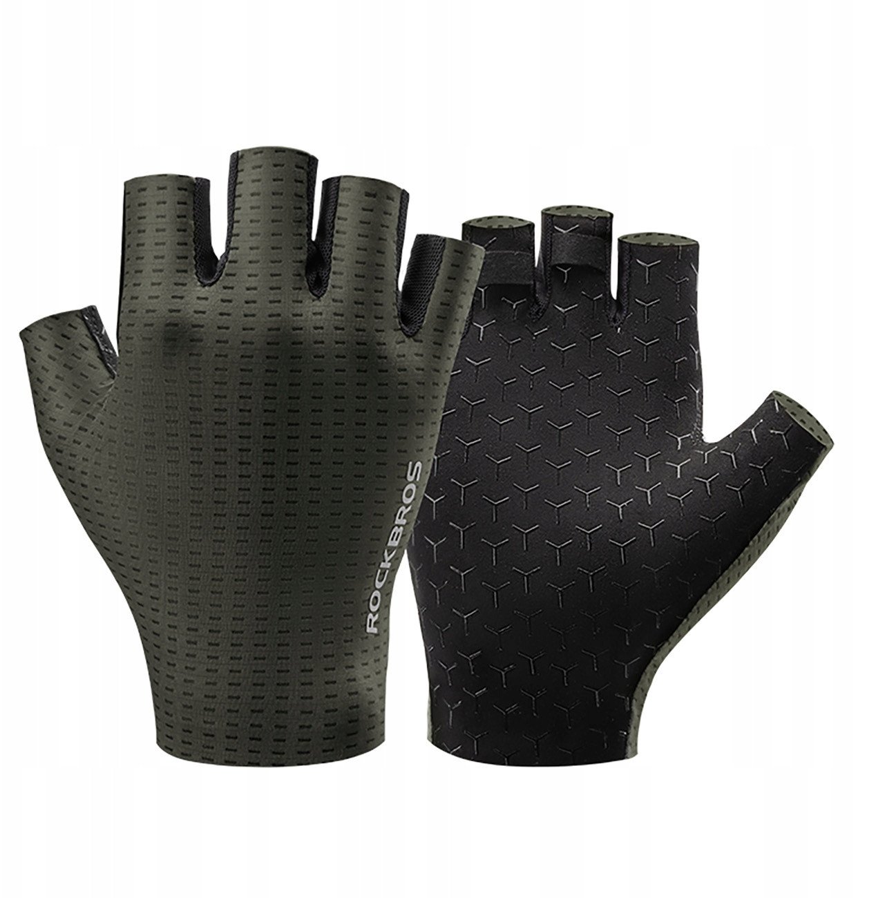 Rękawiczki rowerowe Rockbros oddychające, krótkie palce, rozmiar: S - zielone