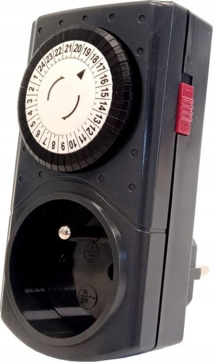 Düwi Programator czasowy mechaniczny 24 godzinny Grafitowy 48 programów