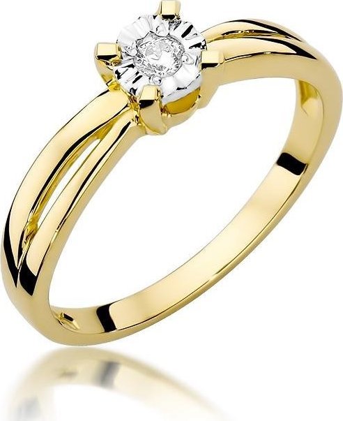 Best Diamonds złoty pierścionek z brylantem 0.08ct 17