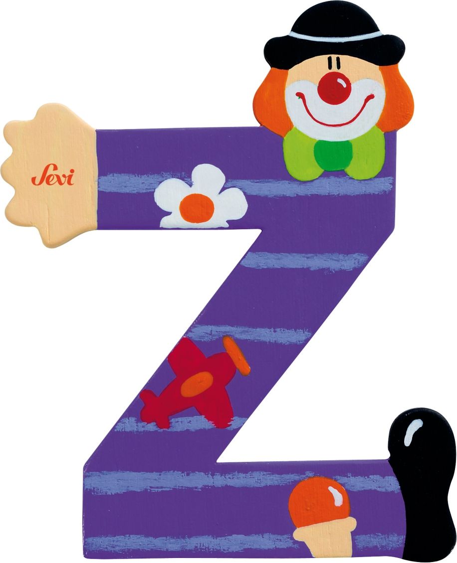 Sevi Drewniana literka Z, Klaun (81762)