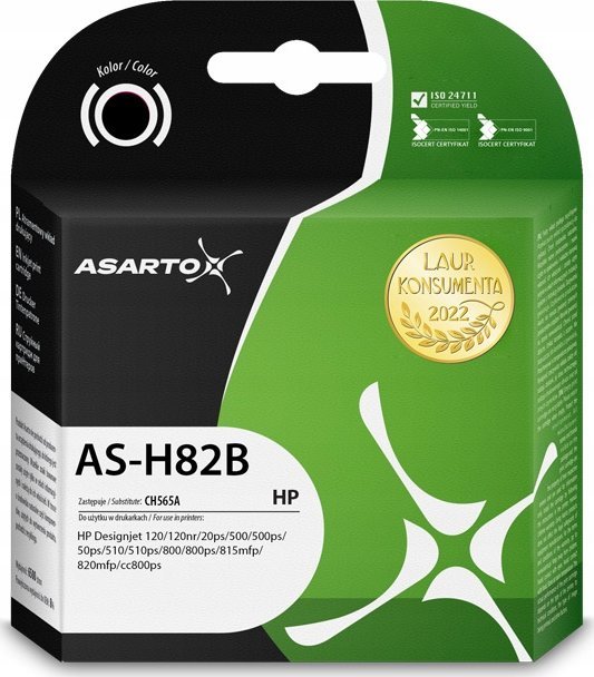 Tusz Asarto Tusz Asarto do HP 82B | CH565A | 72ml | black