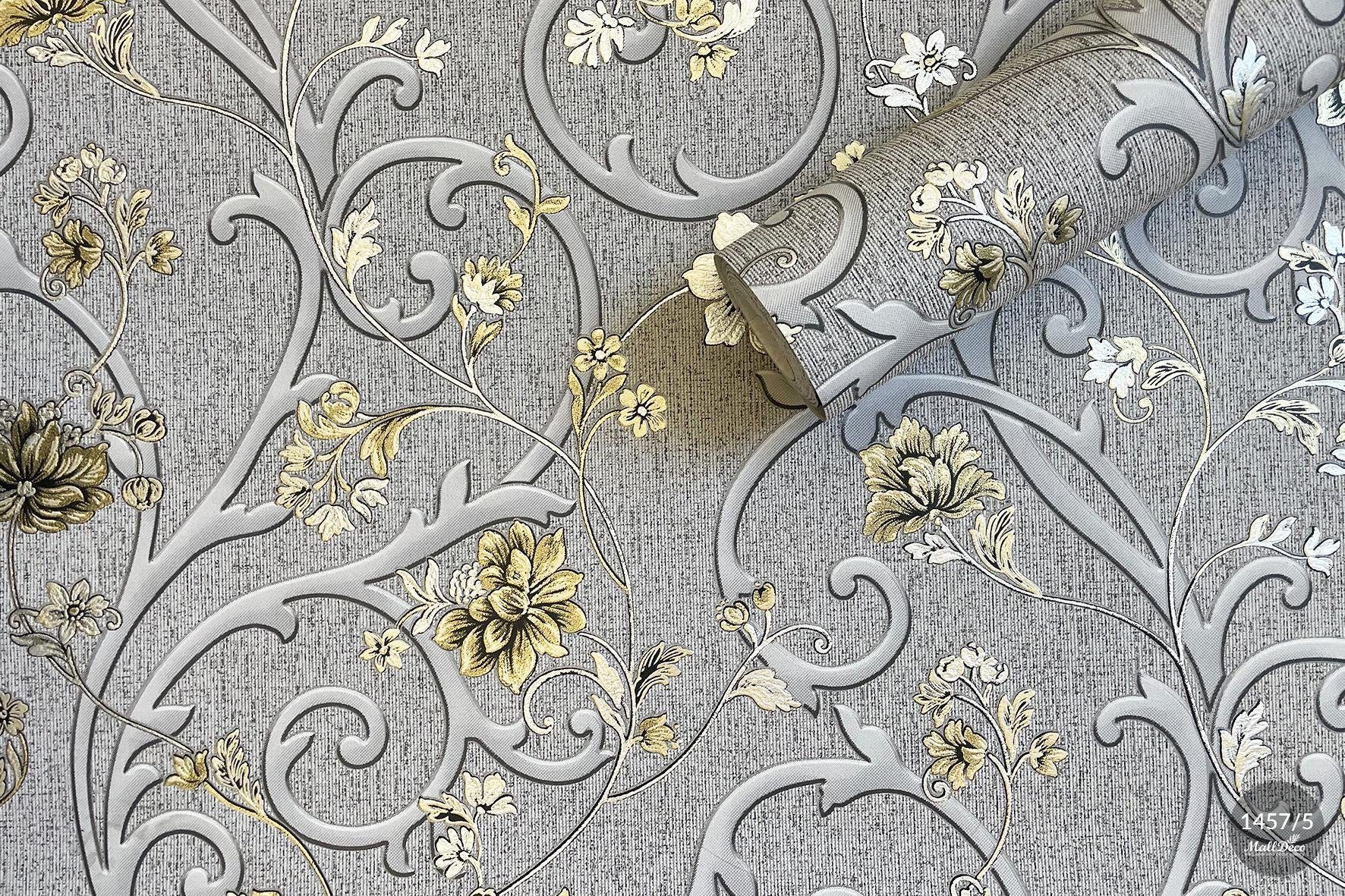 MallDeco TAPETA WINYLOWA MODEL MORGANA GRAFITOWA DEKORACJA