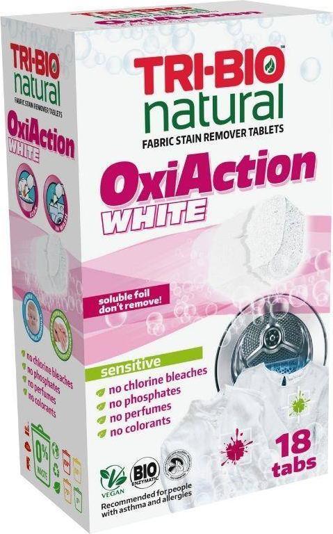 Tri-Bio TRI-BIO, Tabletki do prania OXI ACTION WHITE, 18 szt