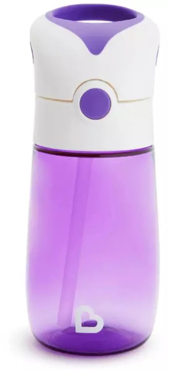 NUK Kubek ze słomką - HRNEČEK - Fioletowy - 355 ml - Ergonomiczny - Odporny na uderzenia