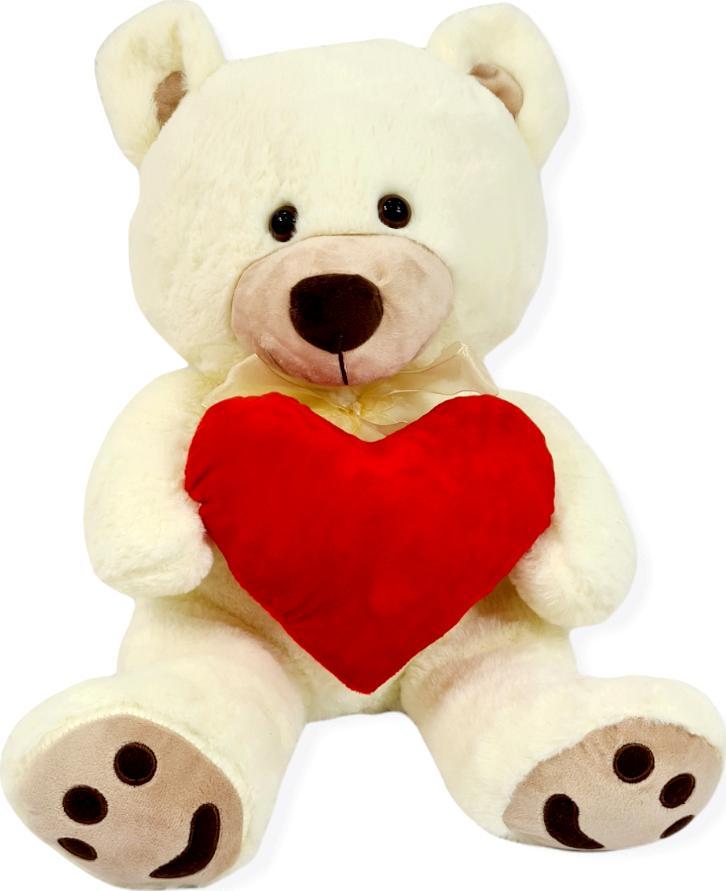 Blue Ride Miś pluszowy Duży Misiek na prezent 50 cm Biały z sercem