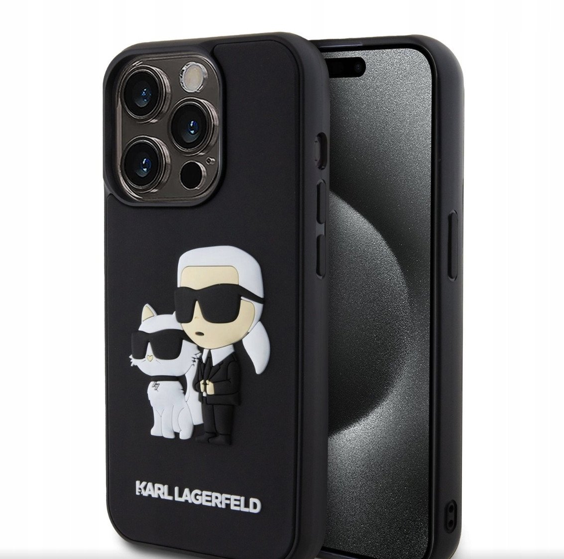 Karl Lagerfeld 3D Rubber Karl And Choupette Case For Iphone 15 Pro Czarne