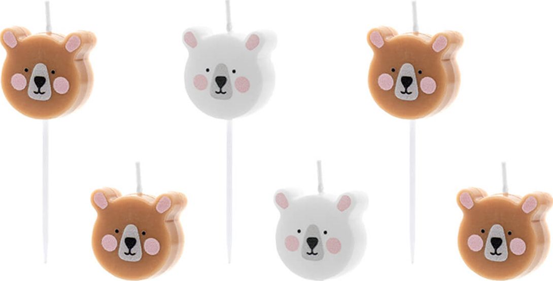 Party Deco Świeczki Pikery Misie - 6 szt. uniwersalny