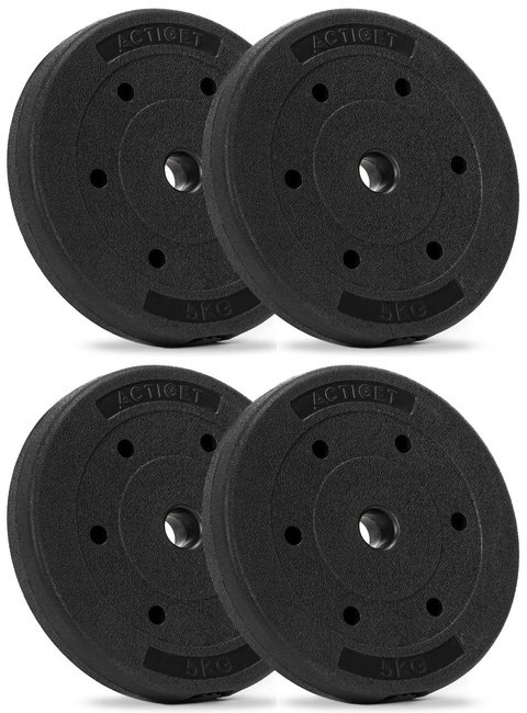 Obciążenie bitumiczne 5 kg 4szt. talerz kompozytowy 29 mm krążek do sztangi hantli UNIWERSALNY