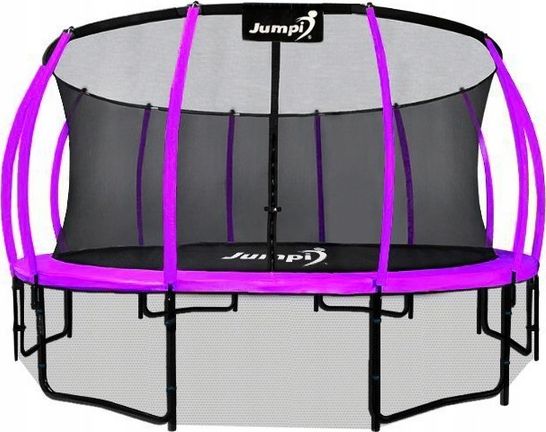 Trampolina ogrodowa Jumpi ogrodowa Maxy Comfort Plus z siatką wewnętrzną 14.5 FT 435 cm fioletowa