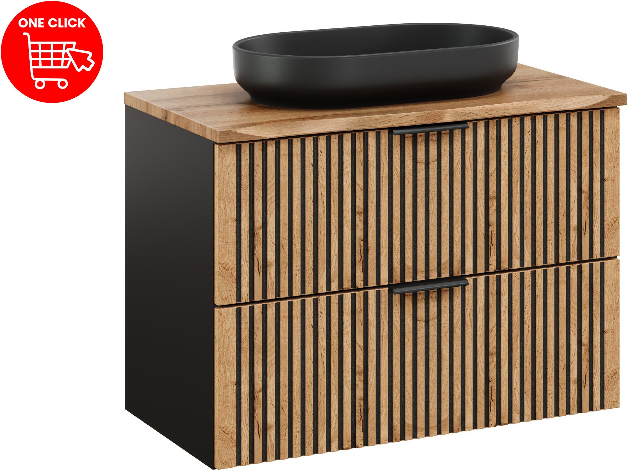 Zestaw meblowy 80cm z blatem i umywalką nablatową River