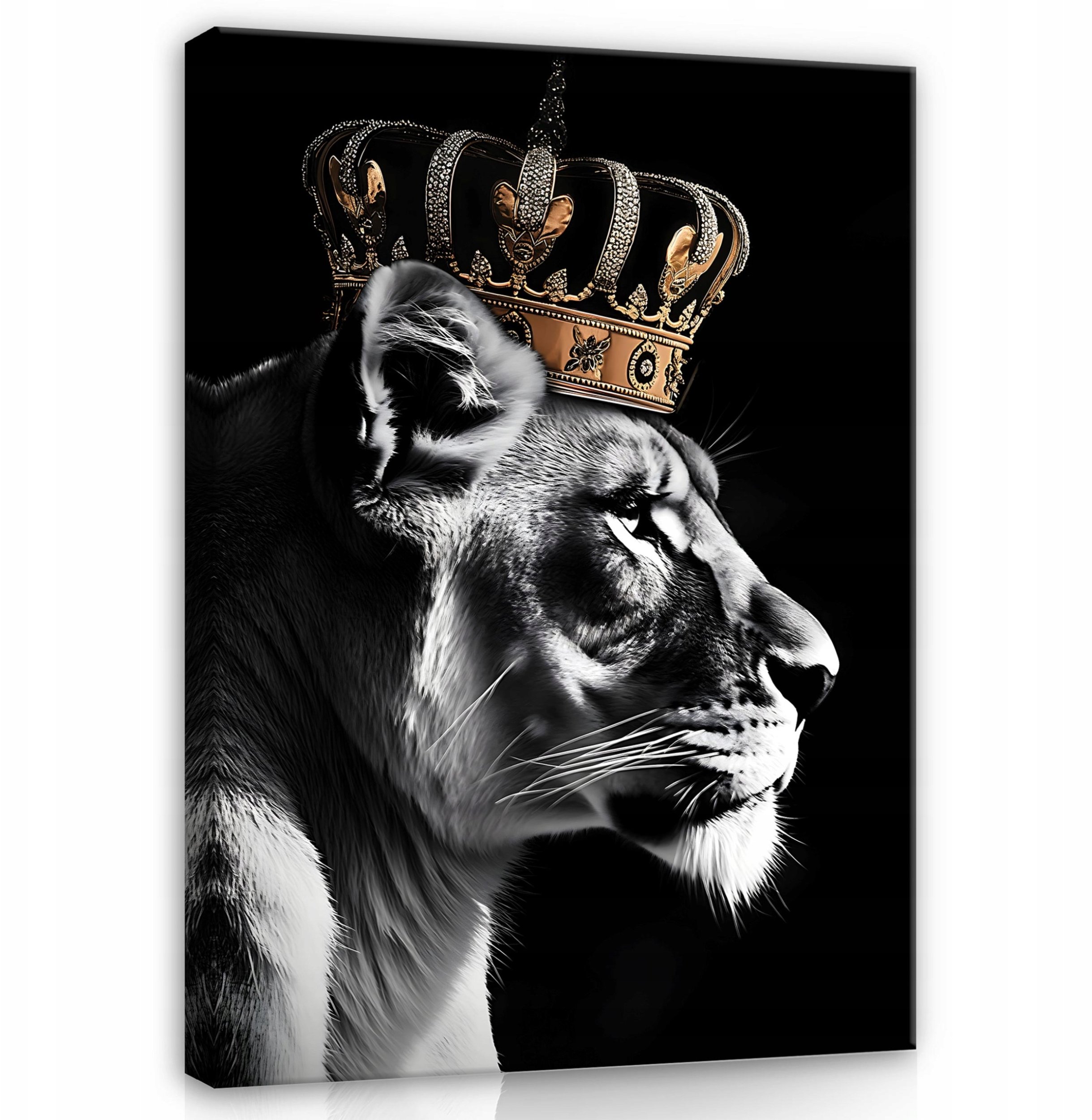OBRAZ NA PŁÓTNIE ŚCIANĘ LEW MOTYWACYJNY KORONA DO SYPIALNI SALONU 120x80