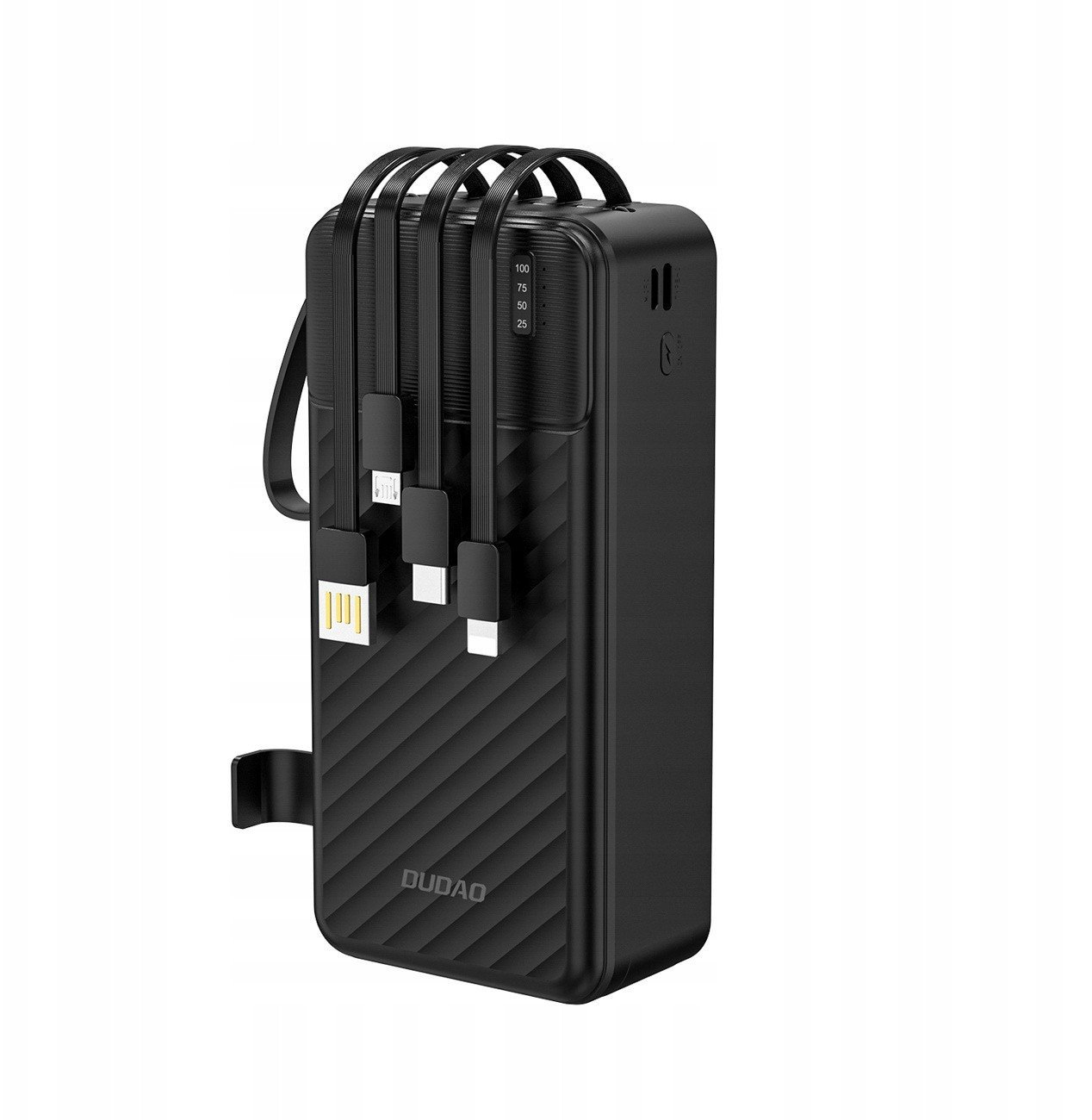Powerbank Dudao K11 Max 30000mAh z wbudowanymi kablami czarny