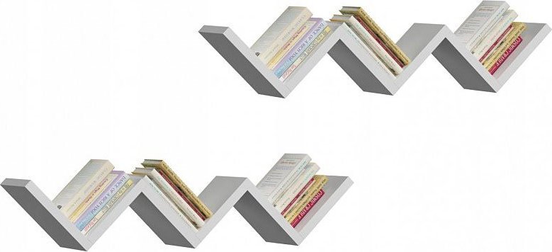 Elior Zestaw dwóch białych półek wiszących - Bertos 2X