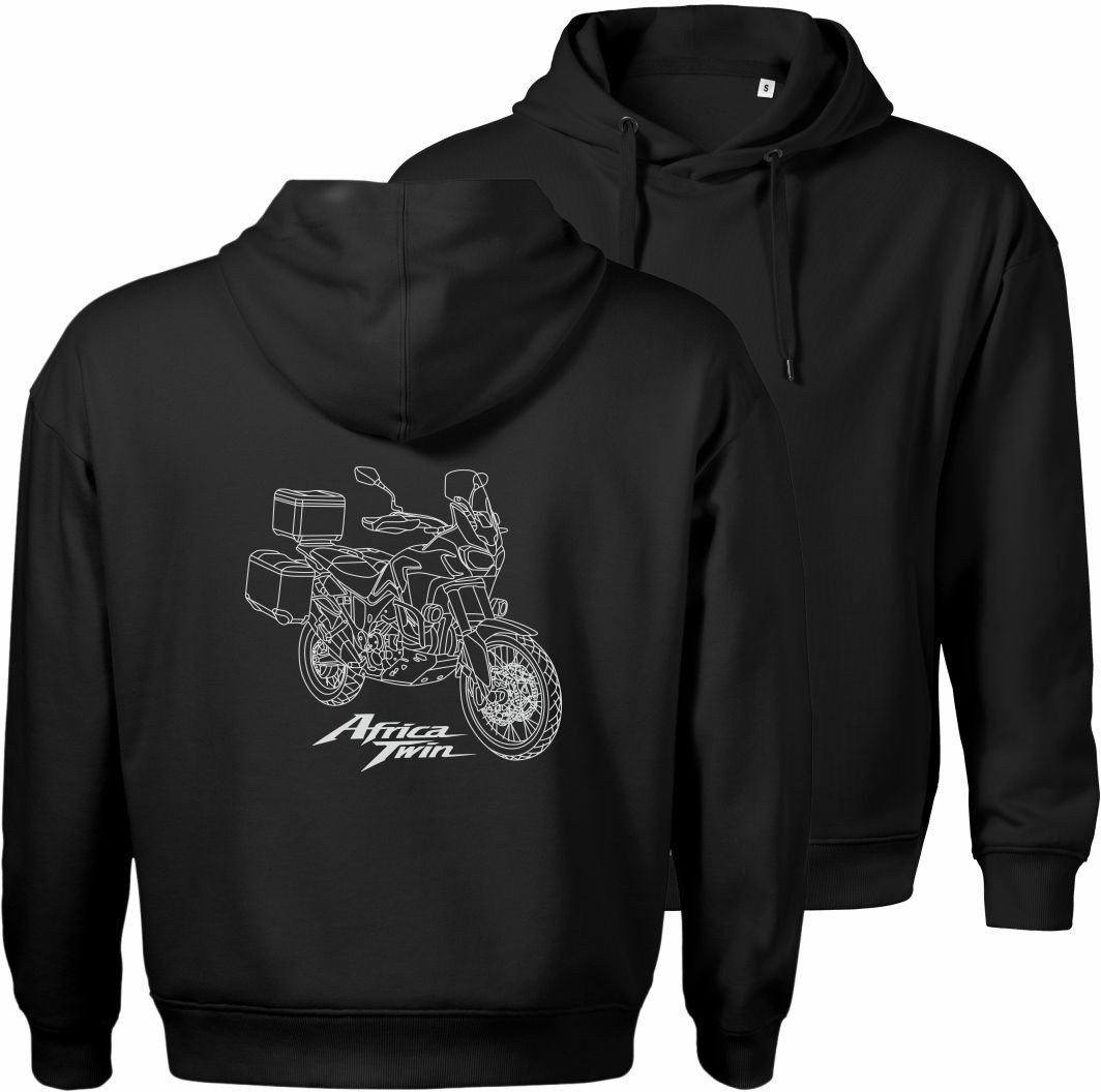 Bluza z kapturem motocyklowa z motocyklem na motor Honda Africa Twin CRF1100 L Adventure męska czarna XL