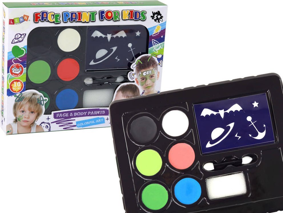LeanToys Zestaw Do Makijażu Dla Dzieci DIY Malowanie Twarzy Szablony