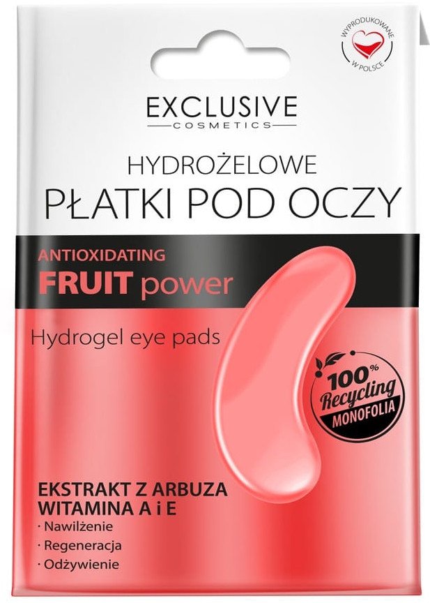 EXCLUSIVE COSMETICS Fruit Power Płatki hydrożelowe pod oczy Regenerujące 1 para