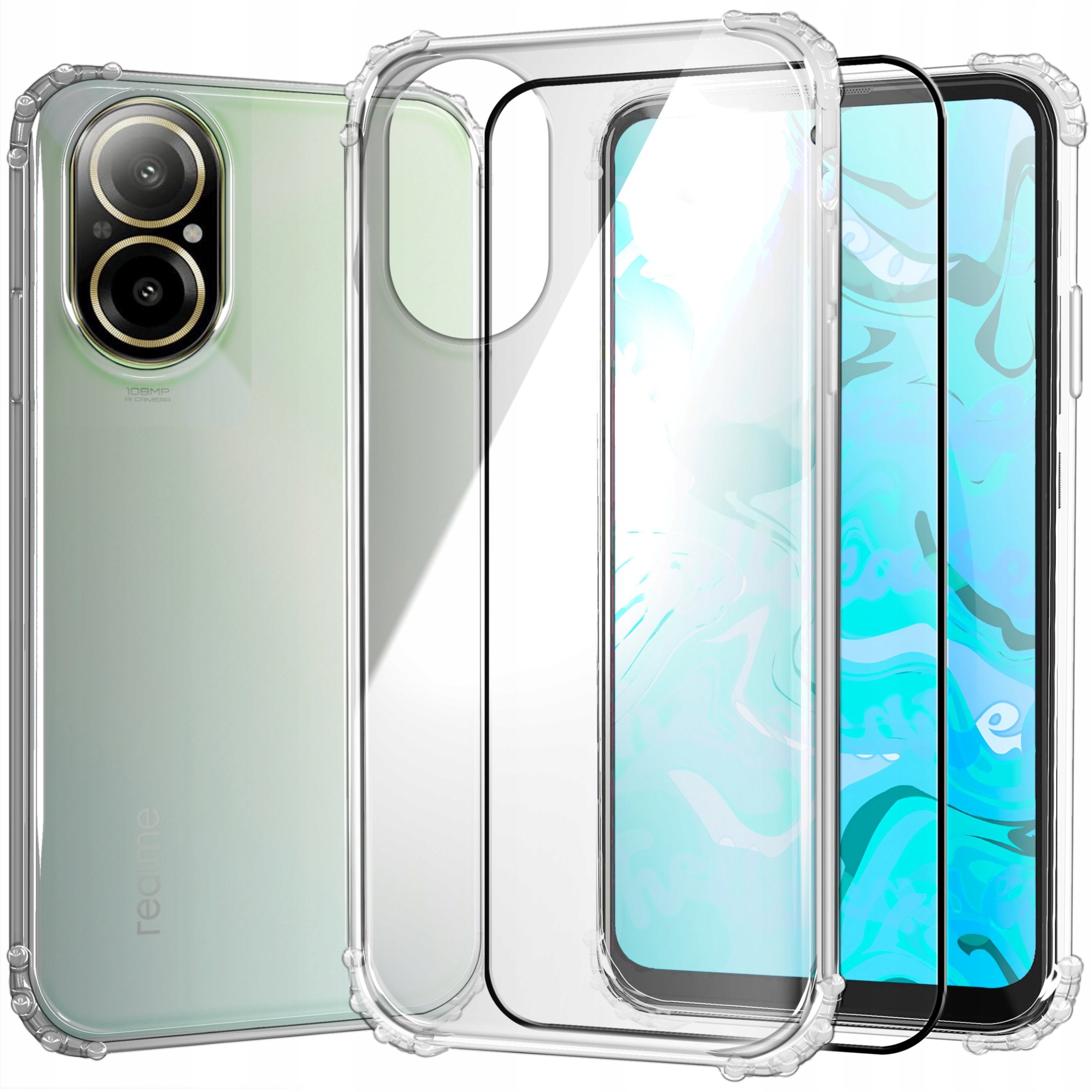 ETUI PANCERNE DO REALME C67 4G | CASE SILIKON SLIM ANTI SHOCK SZKŁO 9H