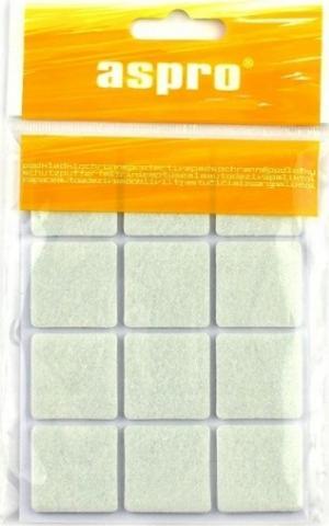 Midas Podkładki filcowe samoprzylepne 2,8x2,8 cm białe 12 szt.