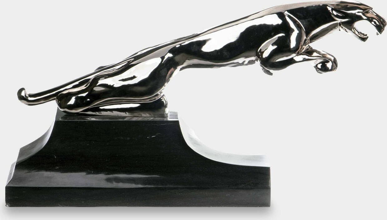 rzezbyzbrazu Jaguar Art Deco Rzeźba z Brązu Chrom
